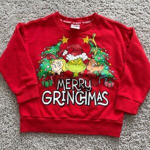 Merry Grinchmas Kids' Red Graphic Holiday Sweatshirt